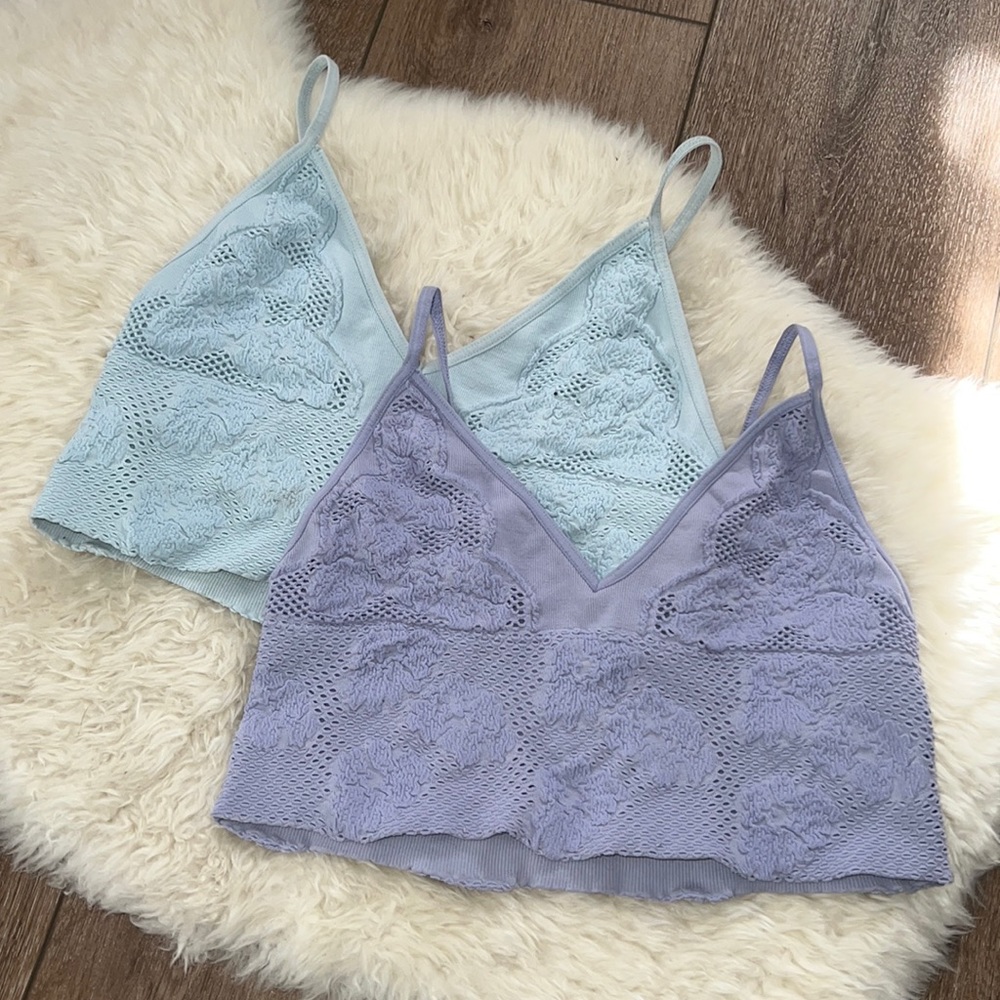 Free People Intimately Bralette Bundle - Blue, Lavender